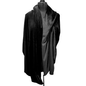 Black Luxe Velvet Evening Wrap (76" x 24") Wedding Shawl